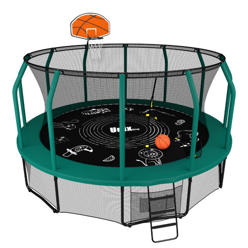 Батут пружинный с защитной сеткой UNIX line SUPREME GAME 14ft + Basketball Батут пружинный с защитной сеткой UNIX line SUPREME GAME 14ft + Basketball
