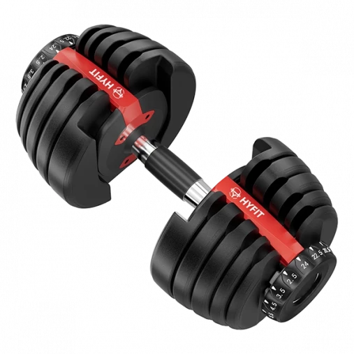 Пара регулируемых гантелей HYFIT CLASSIC 24 кг (переключение поворотом диска) в комплекте со стендом Пара регулируемых гантелей HYFIT CLASSIC 24 кг (переключение поворотом диска) в комплекте со стендом