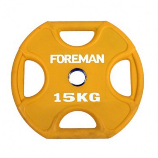 Диск X-Training уретановый цветной FOREMAN FM/UPX-15KG-YL (15 кг) Диск X-Training уретановый цветной FOREMAN FM/UPX-15KG-YL (15 кг)