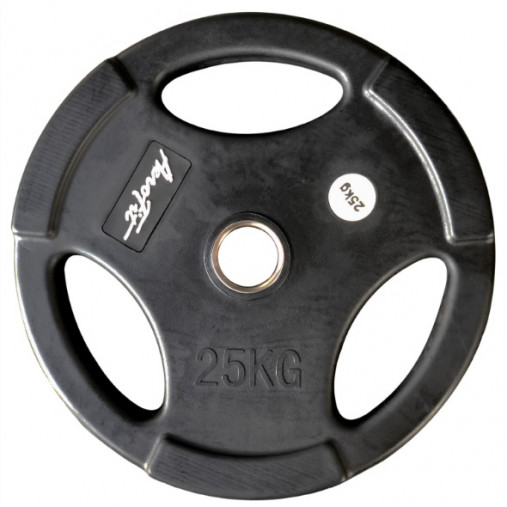 Олимпийский обрезиненный диск AeroFit AFPLB 25 кг, черный матовый Олимпийский обрезиненный диск AeroFit AFPLB 25 кг, черный матовый