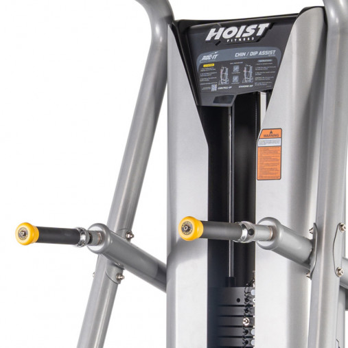 Гравитрон, подтягивание, отжимание с помощью Hoist RS-2700, стек 156 кг, в черном цвете рамы