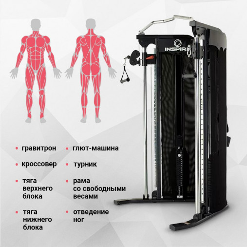 Блочная стойка для функционального тренинга INSPIRE FT1 (FT10B) черный (двойная регулируемая тяга) Блочная стойка для функционального тренинга INSPIRE FT1 (FT10B) черный (двойная регулируемая тяга)