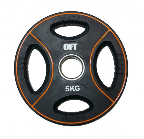 Набор черных олимпийских дисков 51 мм OFT DPU 1,25-25 кг (общий вес 157,5 кг) полиуретановых с хватом Набор черных олимпийских дисков 51 мм OFT DPU 1,25-25 кг (общий вес 157,5 кг) полиуретановых с хватом