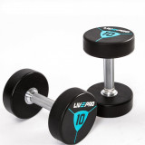 Гантели в уретане LIVEPRO Premium Urethane Dumbbells 28 кг, черный/синий