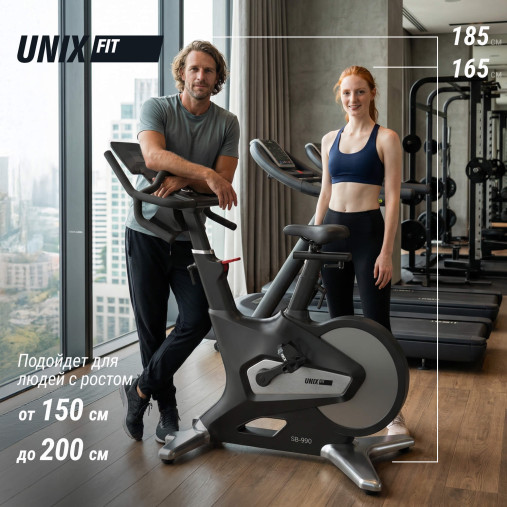 Спин-байк UNIX Fit SB-990 PRO велотренажер коммерческий с питанием от генератора Спин-байк UNIX Fit SB-990 PRO велотренажер коммерческий с питанием от генератора
